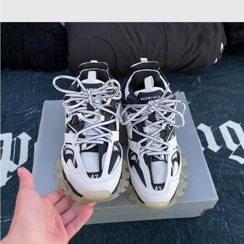 Balenciaga Track Black and White Men's Sneakers Size 9 With Box and Extra Laces